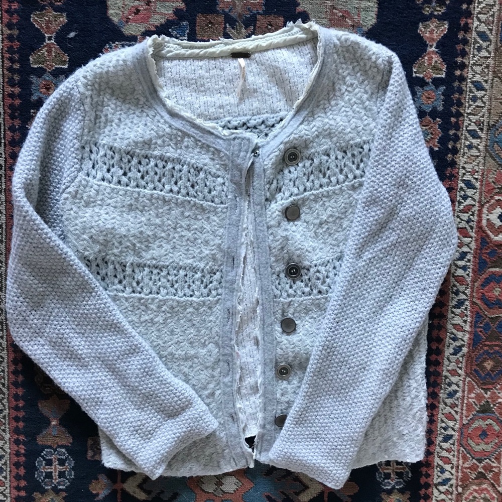 Free People Grey Knit Sweater